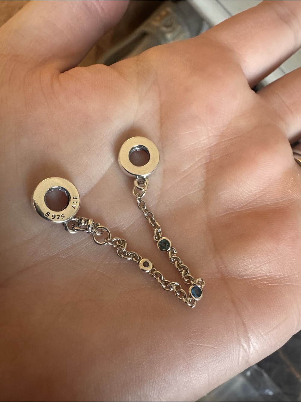 New Triple Blue Stone Safety Chain - Picture 3 of 3